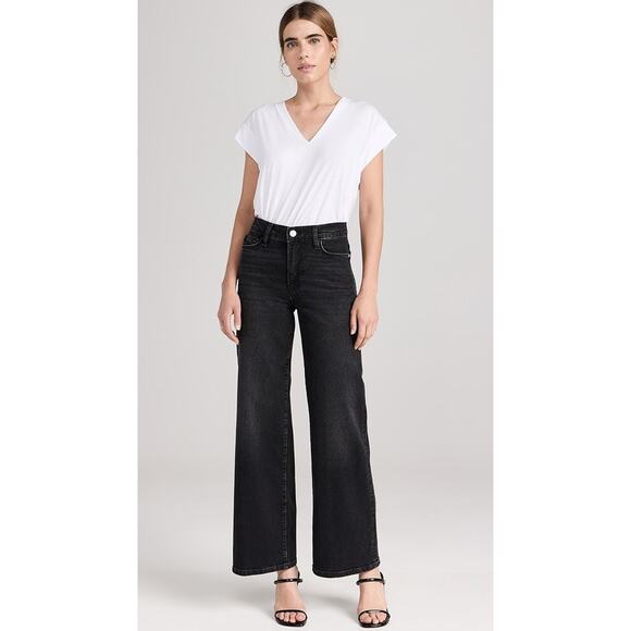 FRAME Le Slim Palazzo Wide Leg Cotton Jeans - 26 - Picture 5 of 6